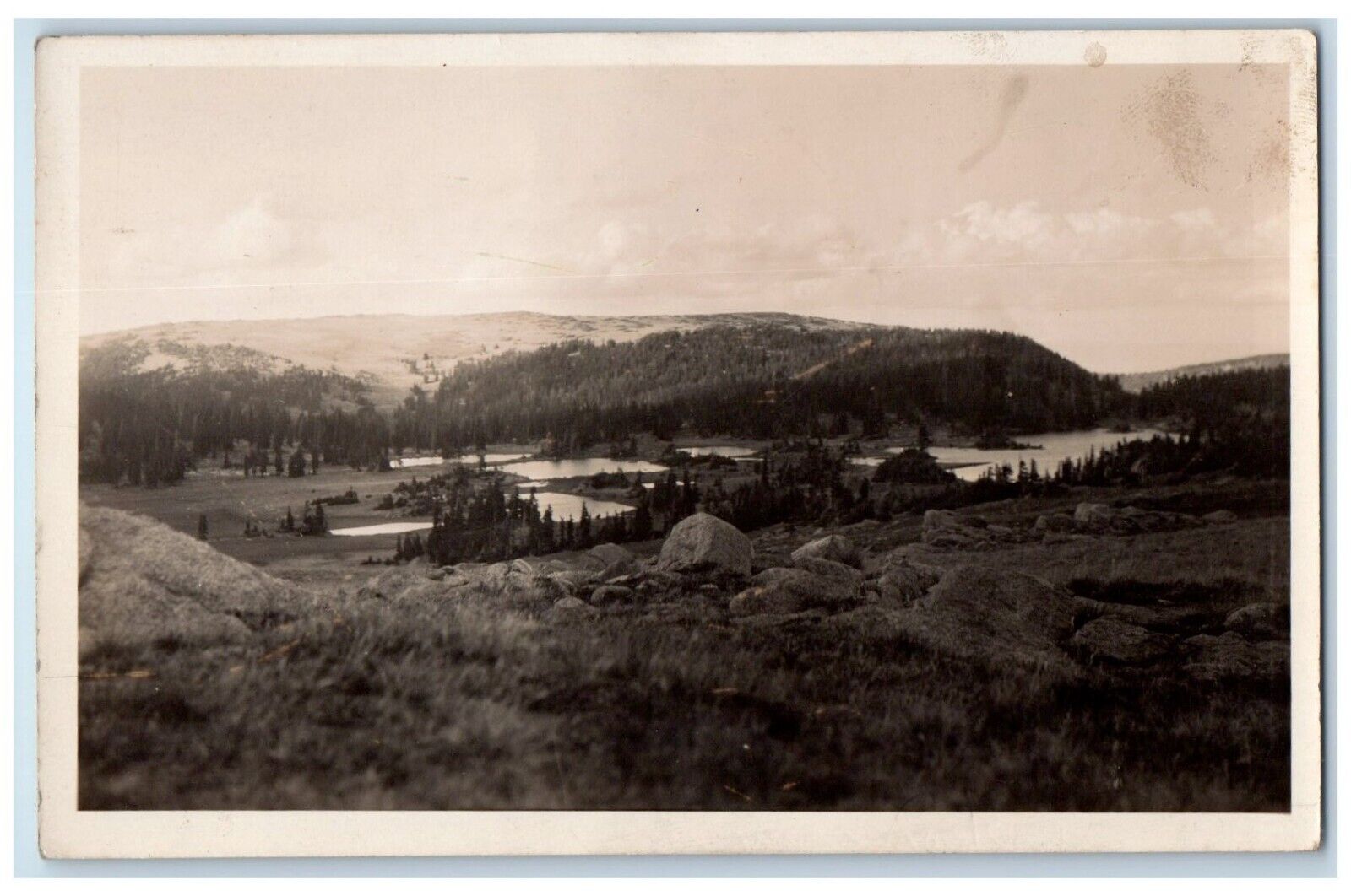 c1920's Scenic Countryside Rocky Mt. Studio Encampment WY RPPC Photo Postcard