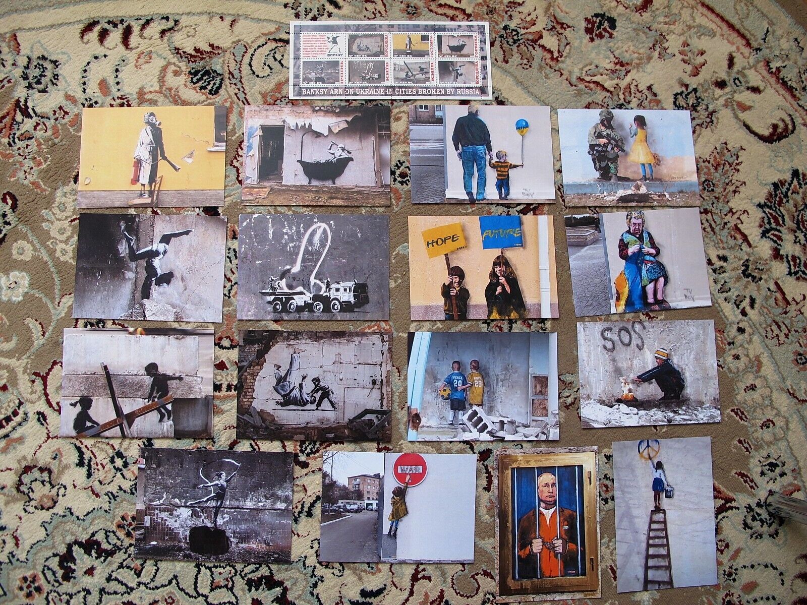 BANKSY  + TvBoy  Street Art - Stamp +16 postcards  Ukraine