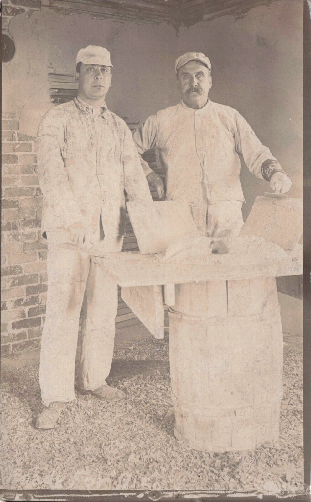 RPPC New Salem Ohio Plasterers Working Real Photo Postcard 1908 D298