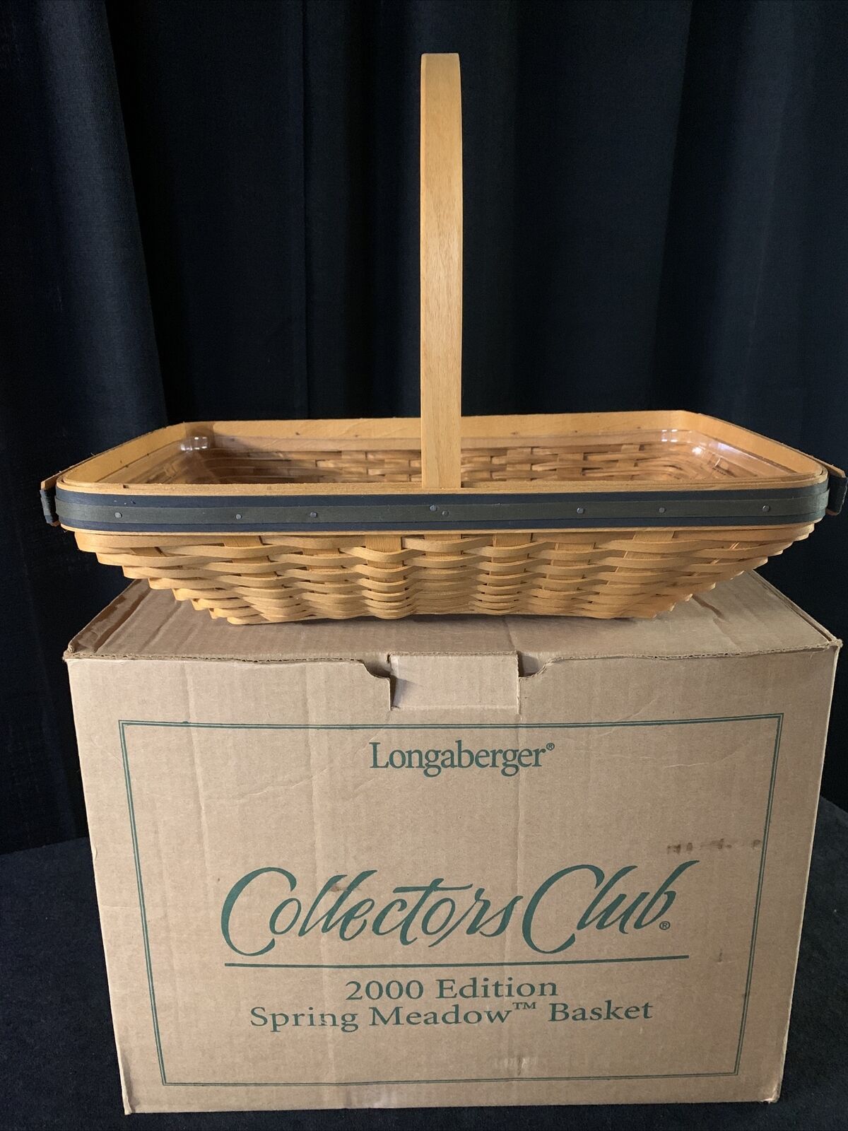 Longaberger Collectors Club 2000 Spring Meadow Basket, Liner & Box. Rare