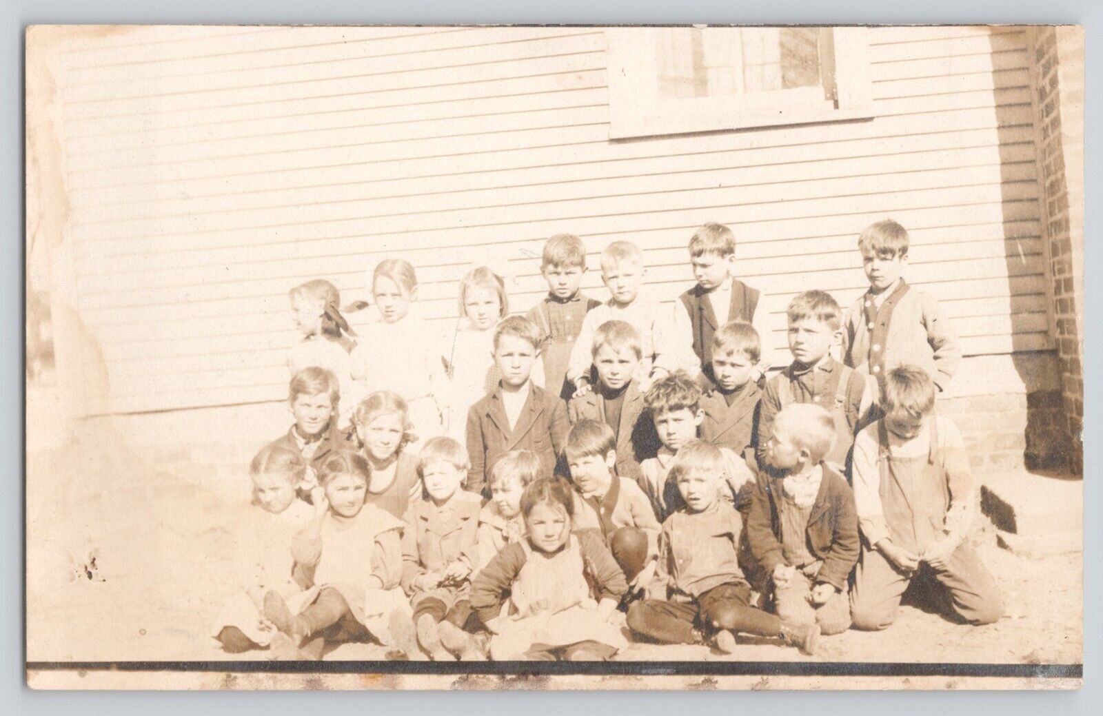 Postcard RPPC Group Photo Of School Children Posing Together Antique c1907