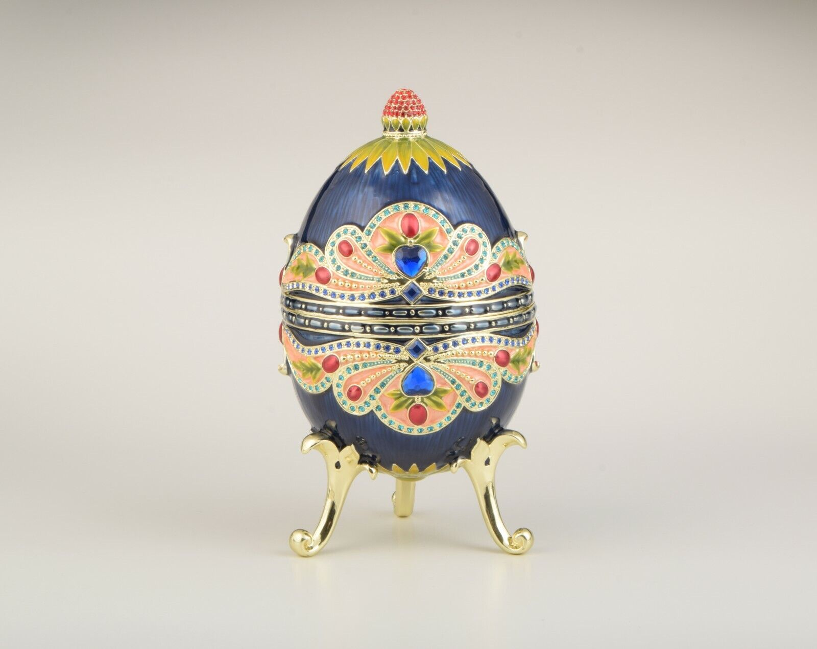 Music Large Faberge Egg Trinket Box  Handmade by Keren Kopal Austrian Crystals