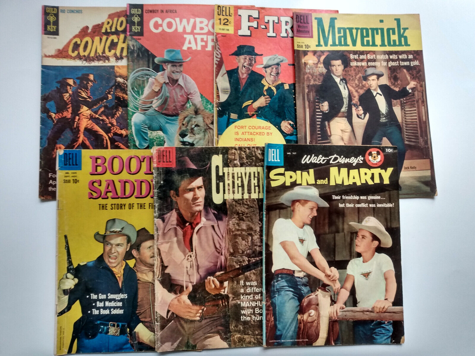 Western Dell Comics Vintage Lot Cowboys Action Cheyenne F-Troop Maverick +
