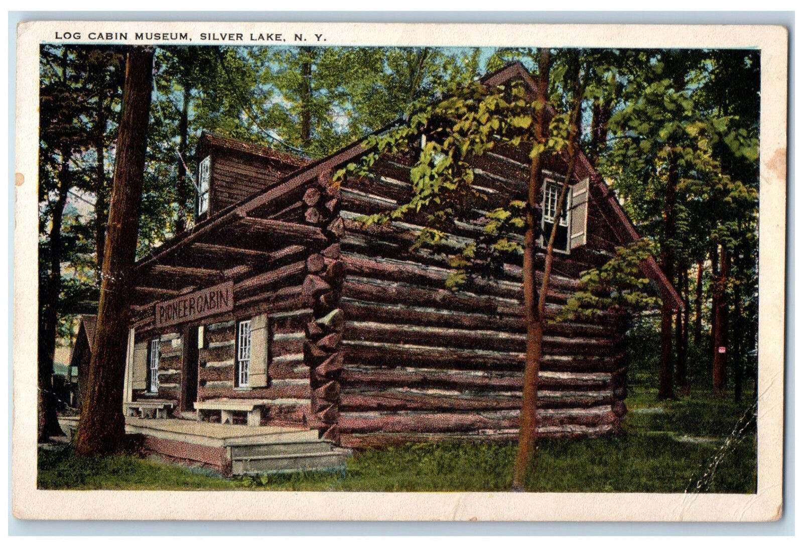 c1920's Pioneer Log Cabin Museum Silver Lake New York NY Unposted Postcard