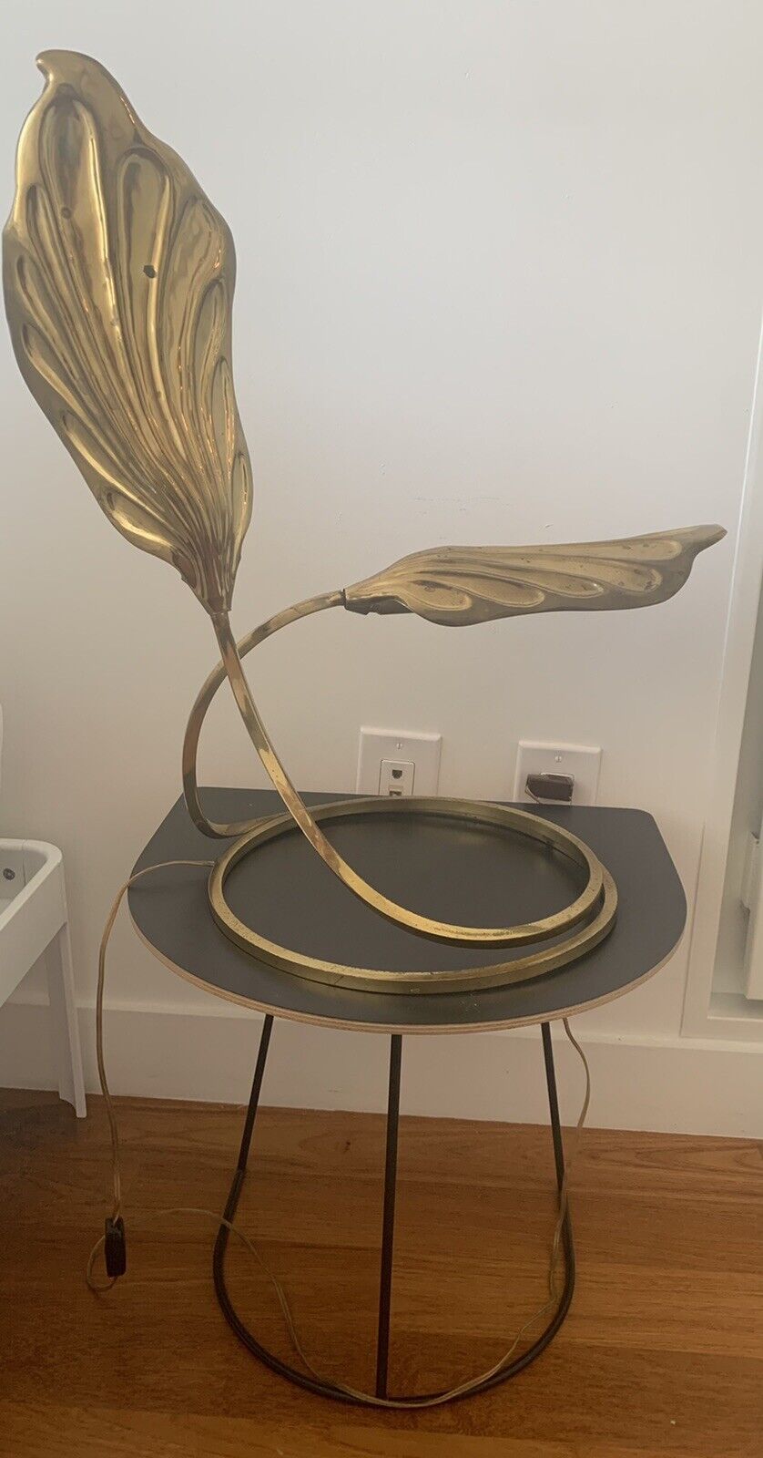 Tommaso Barbi Bronze Double Leaf Table Lamp