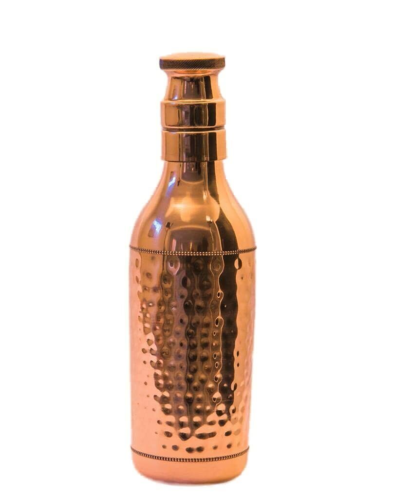 Handmade Pure Copper Champion Water Bottle 1 ltr  for Ayurvedic Health Benefits