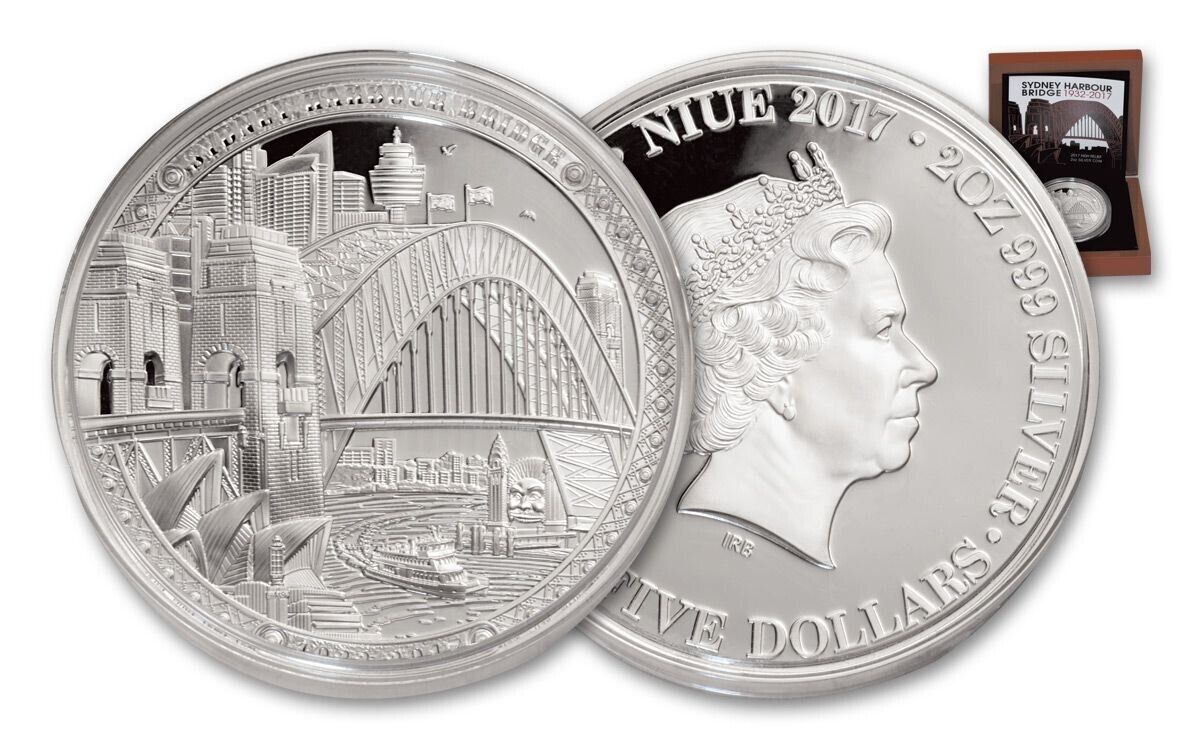 2017 Sydney Harbour Bridge 85th Anniversary 2oz Silver High Relief $5 Coin