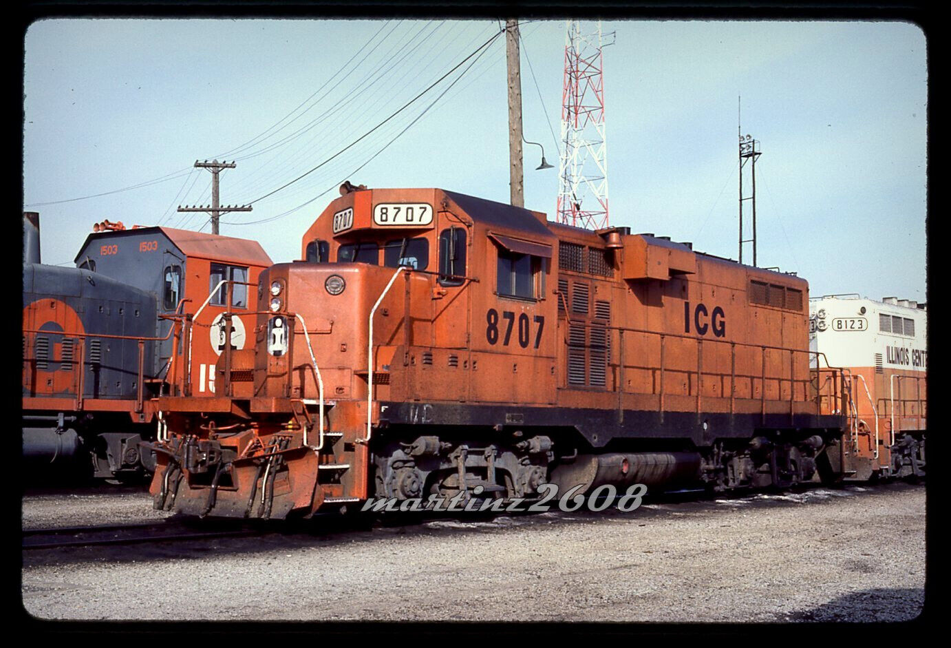 (YM) ORIG TRAIN SLIDE ILLINOIS CENTRAL GULF (ICG) 8707 ROSTER