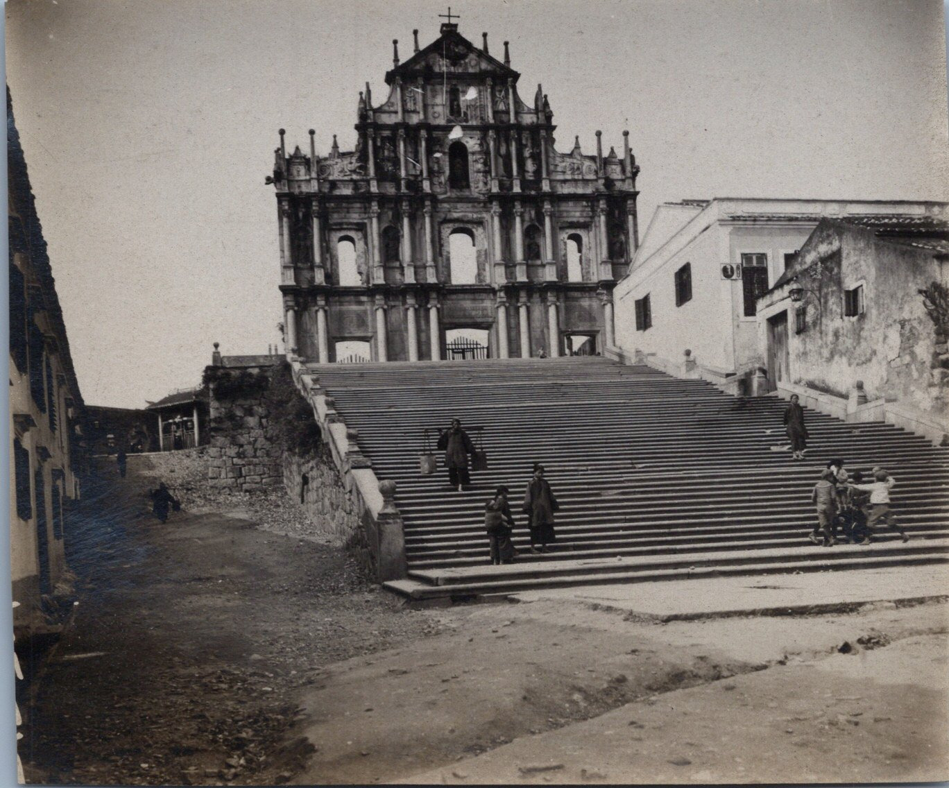 Macau, Ruins of St. Paul, Vintage Print, ca.1900 Vintage Print D�