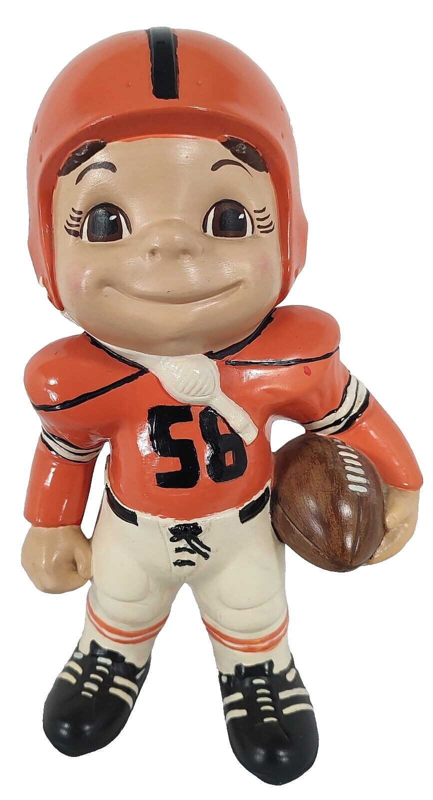Vintage 1970s Atlantic Mold Smiley Ceramic Figure Football Player 11 Inches