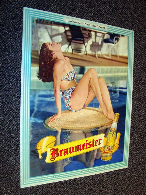 Circa 1940s Braumeister Bathing Beauty At The Pool, Milwaukee, Wisconsin