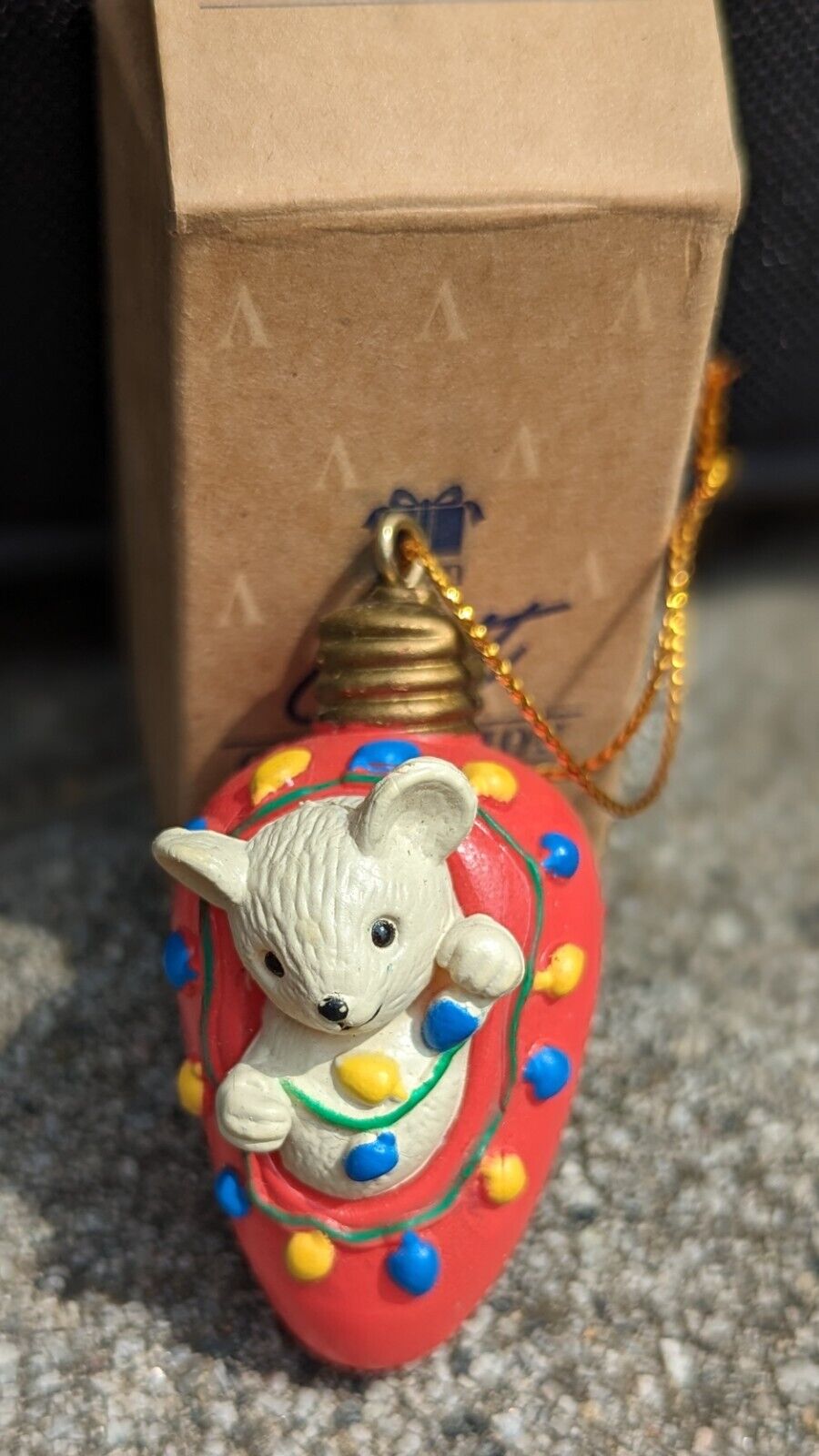 NIB Avon Gift Collection Christmas Cutie Ornament Light Bulb Mouse VINTAGE
