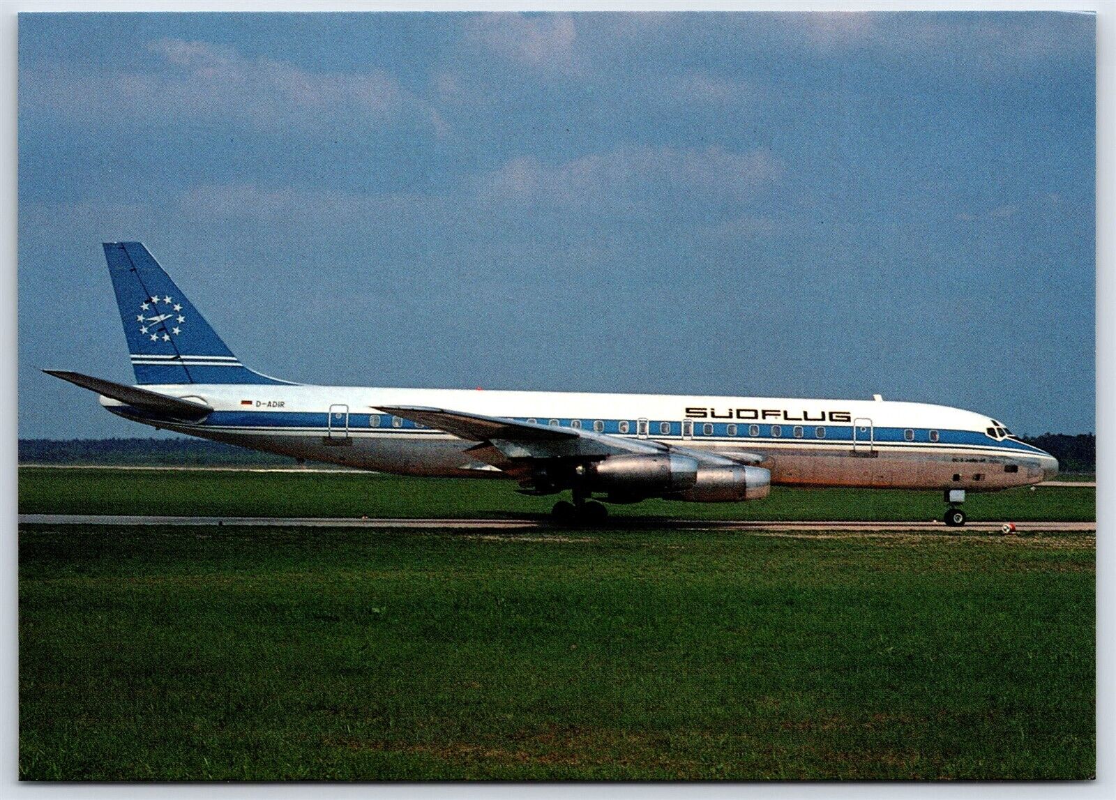 Aviation Postcard SUDFLUG Airlines Douglas DC-8-32 D-ADIR In Hanover EQ6