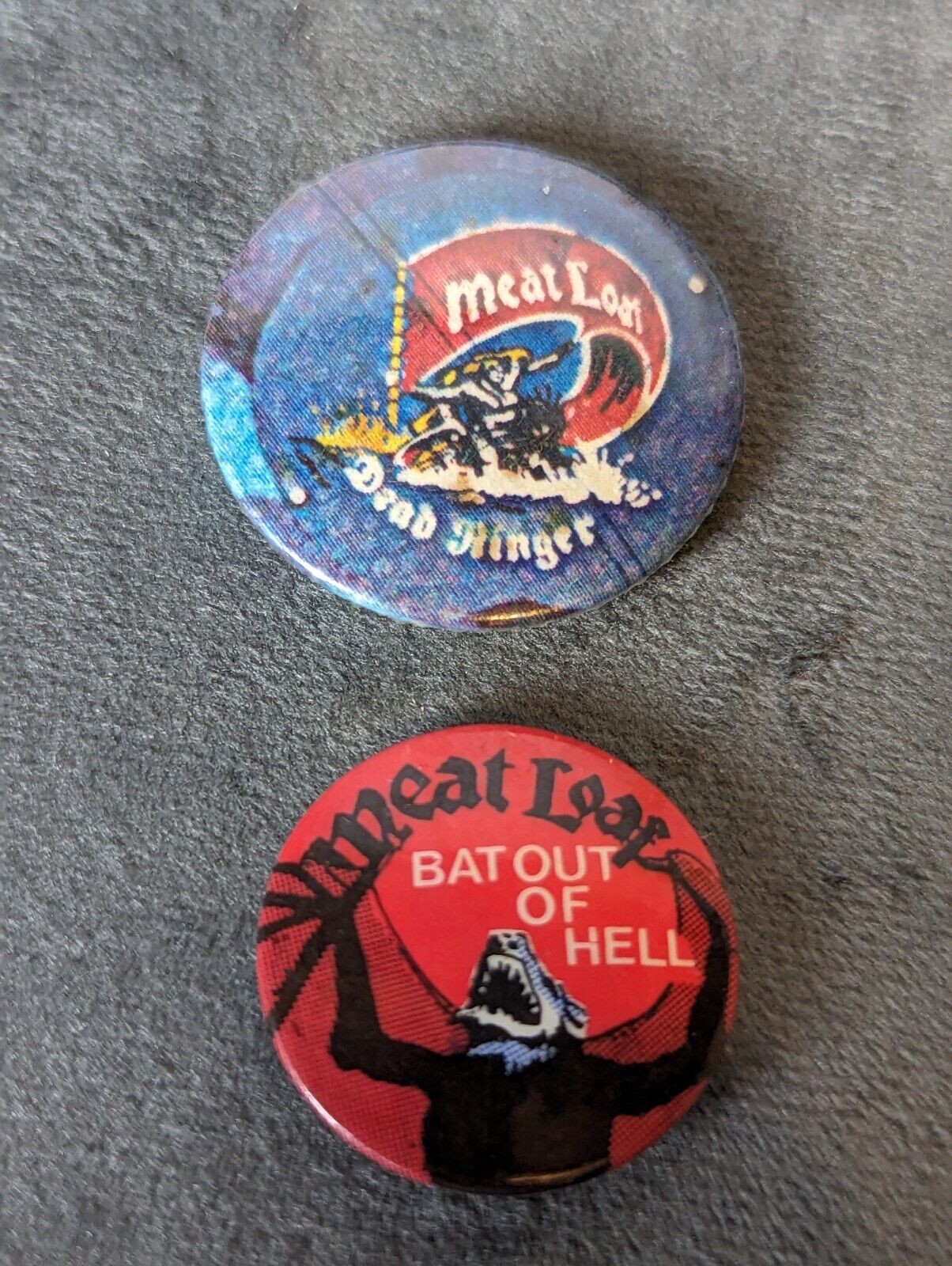 VINTAGE Meatloaf  PIN Badge\'s Purchased Around 1986 X2 