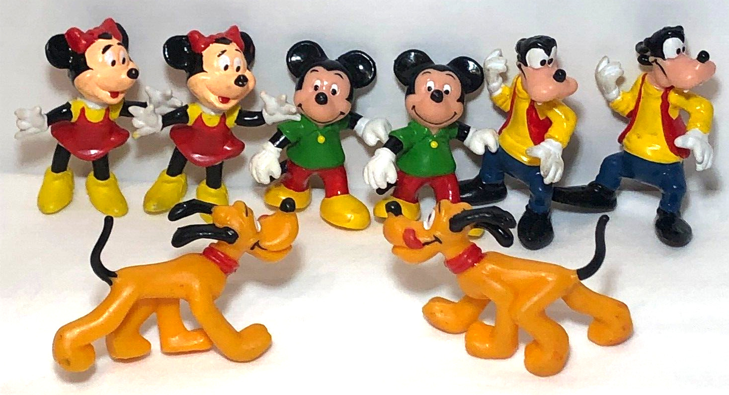 VTG Walt Disney Productions MICKEY, MINNIE, GOOFY, & PLUTO PVC Figurines
