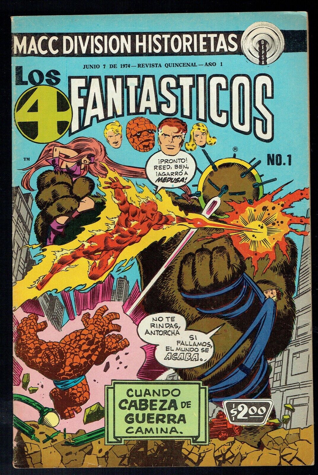 Comic Los 4 Fantasticos # 1 Macc Division Historietas 1974