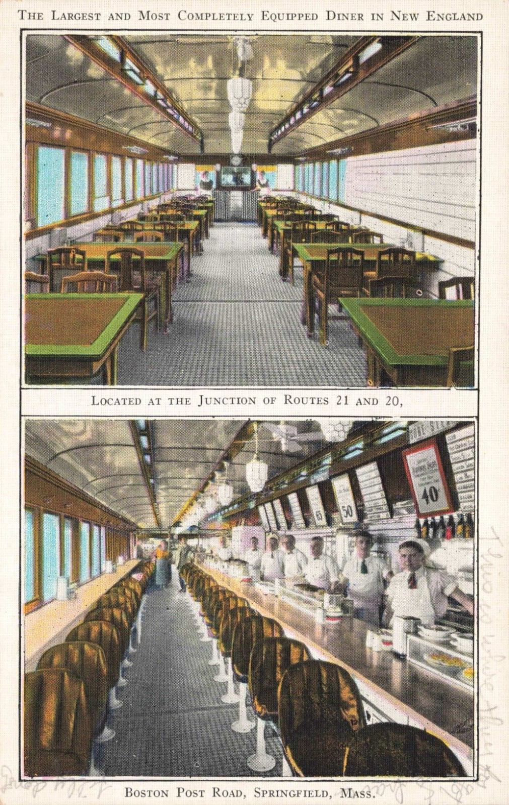 MA-Springfield, Massachusetts-Interior of Sam's Diner c1930's A23