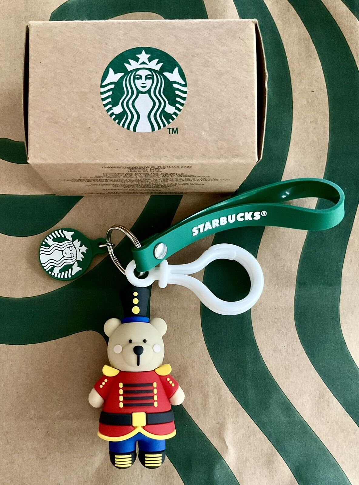 Starbucks Mexico EXCLUSIVE 2023 Christmas Keychain Clip NWT NUTCRACKER Bear NEW
