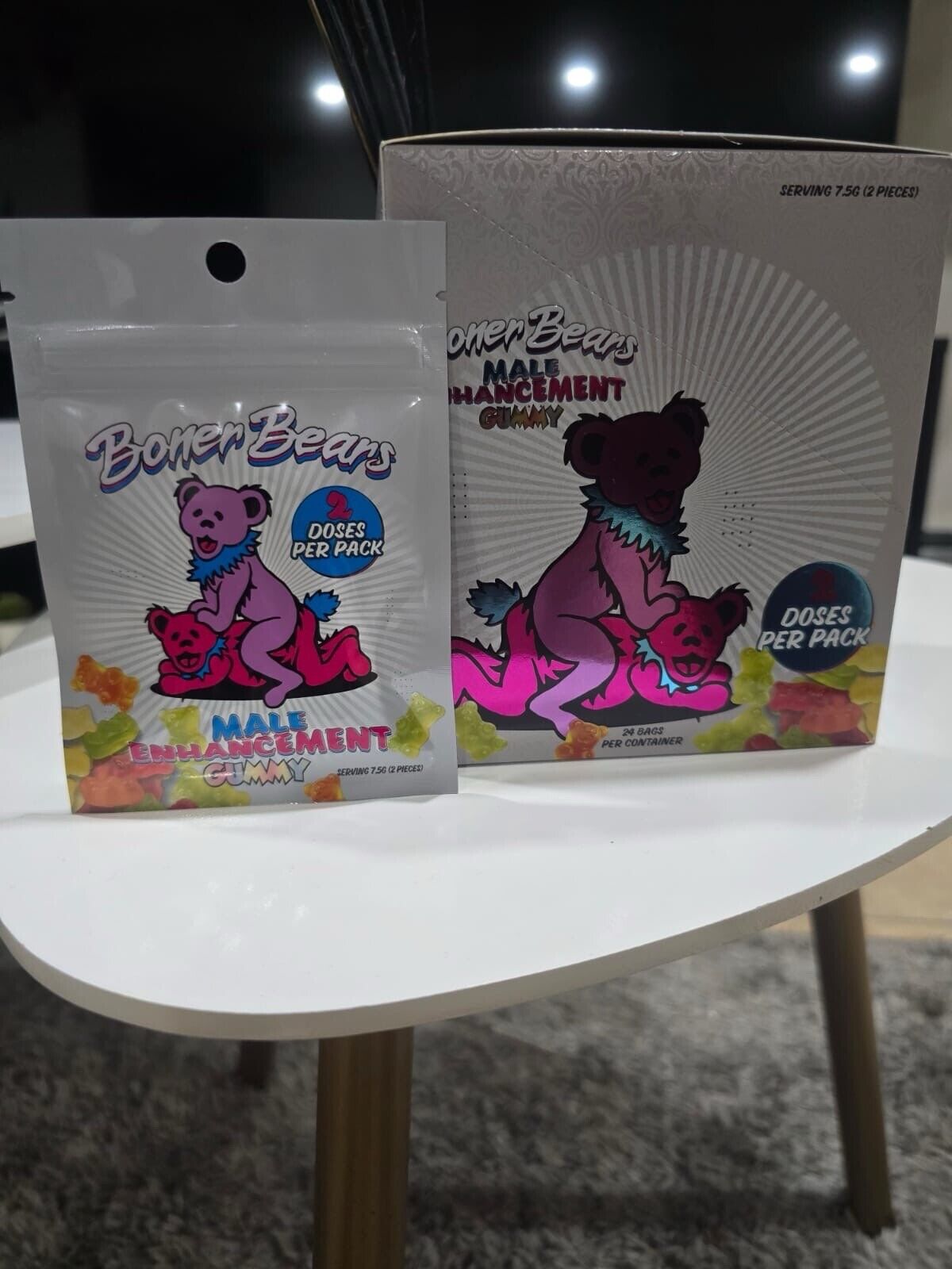 Boner Bear Male Enhancement (24 Packs) 3 Gummies Per Pack fast Shipping.