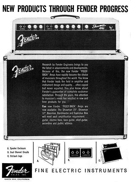 1962 Fender Showman Guitar Amp - Promotional Advertising Magnet