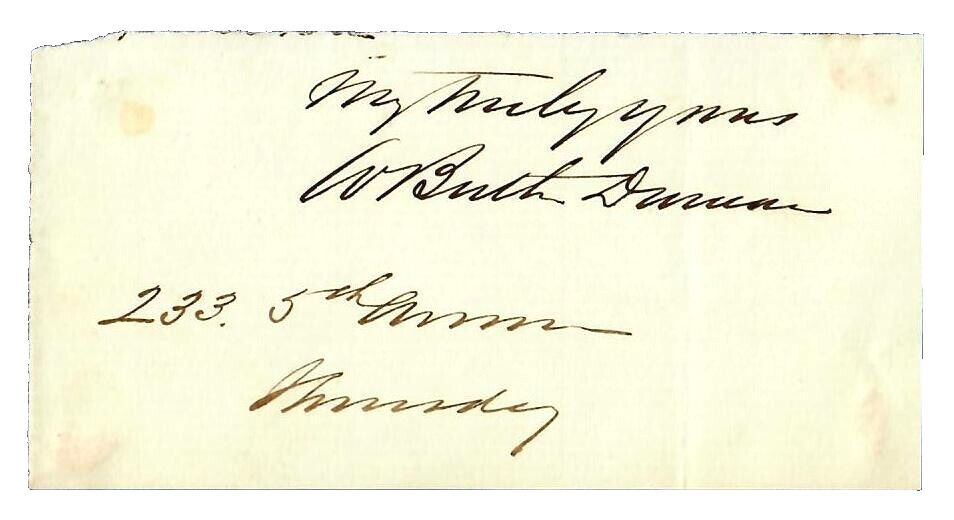 RARE “Railroad Executive” W. Butler Duncan 2.25X4.5 Cut Signature