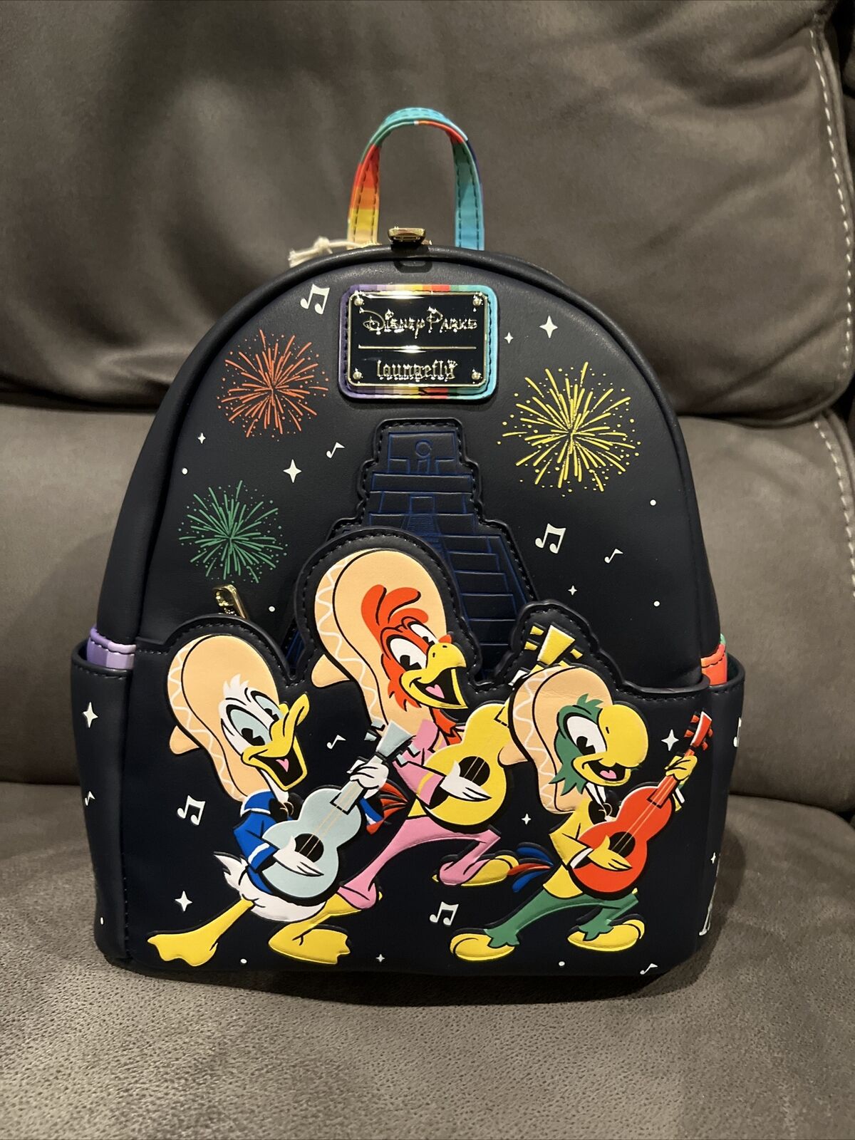 Disney Parks Loungefly Three Caballeros Epcot Mexico Mini Backpack