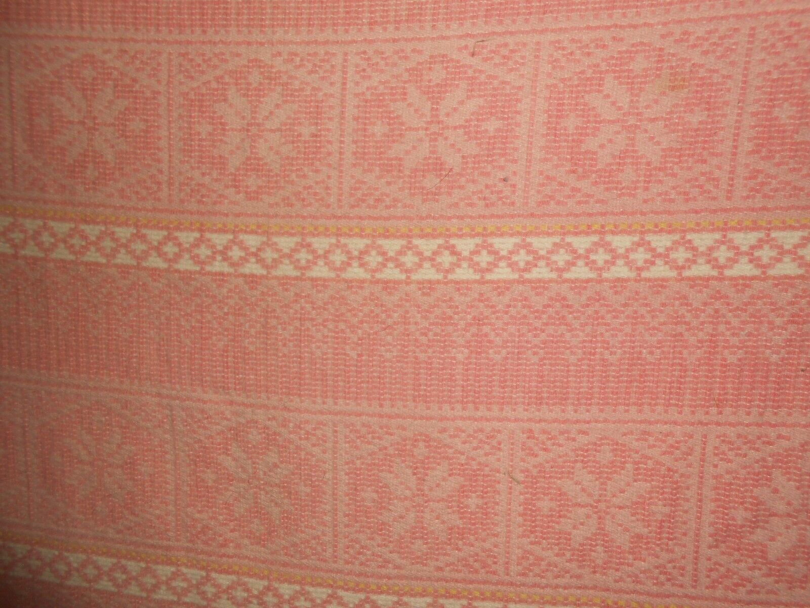 RARE Pink Flowers Snowflakes Vintage PEARCE Wool Plaid Blanket WOOLRICH 68x58