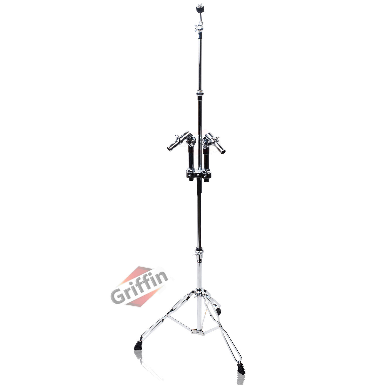 Double Tom Drum Stand - GRIFFIN Cymbal Holder Mount Arm Duel Percussion Hardware