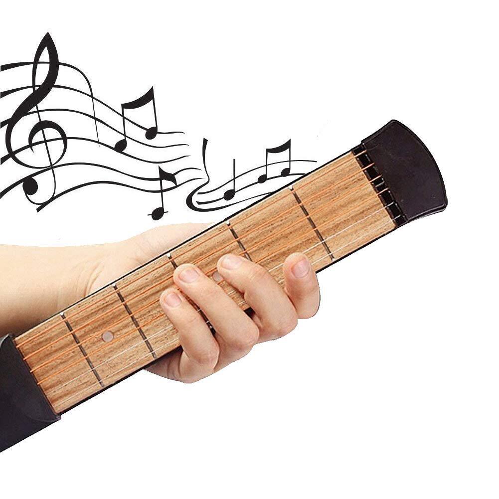 Lw Guitar Practice Pocket Guitar 6 Fret Beginner Convenient Musical Instrument