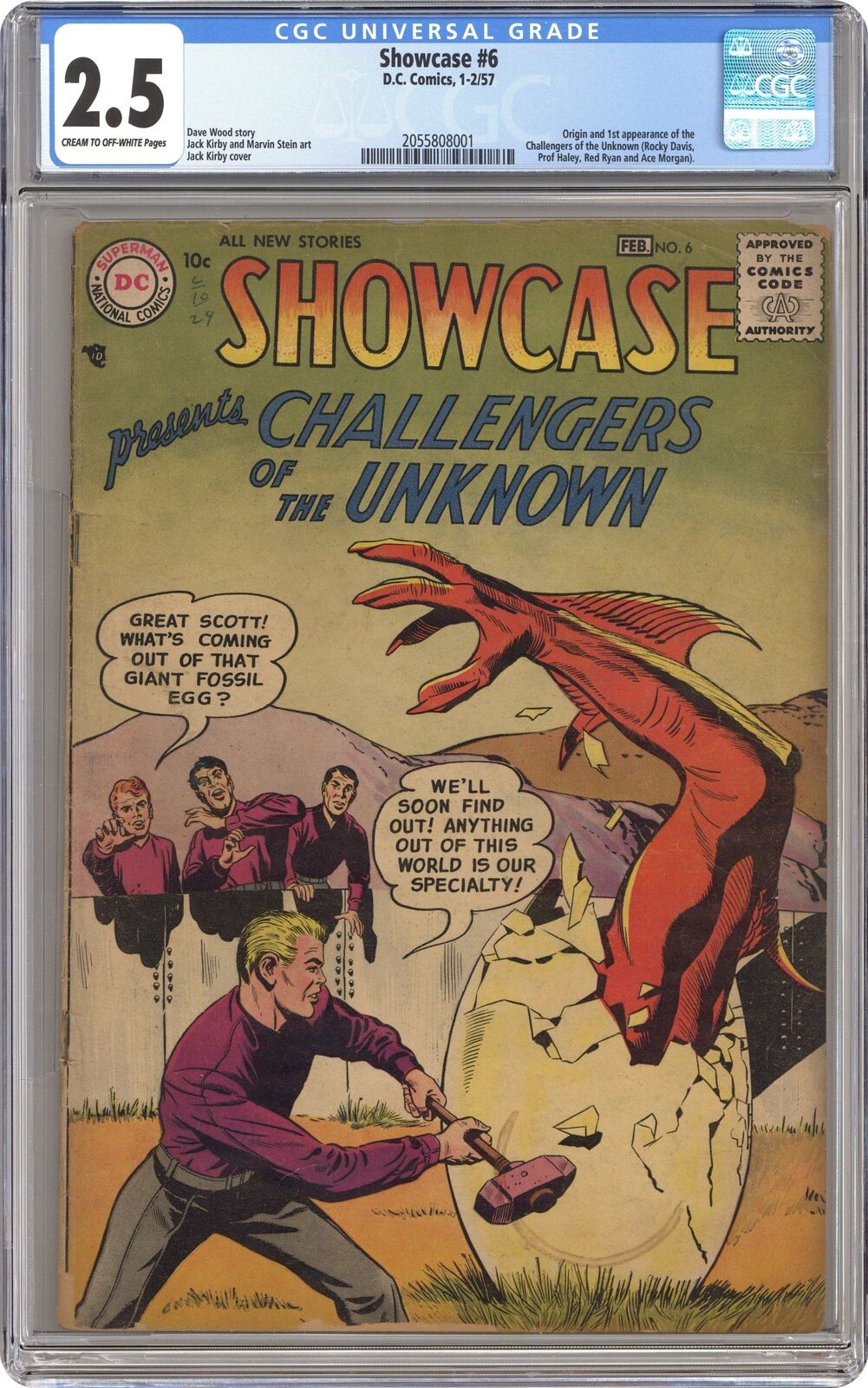 Showcase #6 CGC 2.5 1957 2055808001 1st and origin Challengers of the Unknown