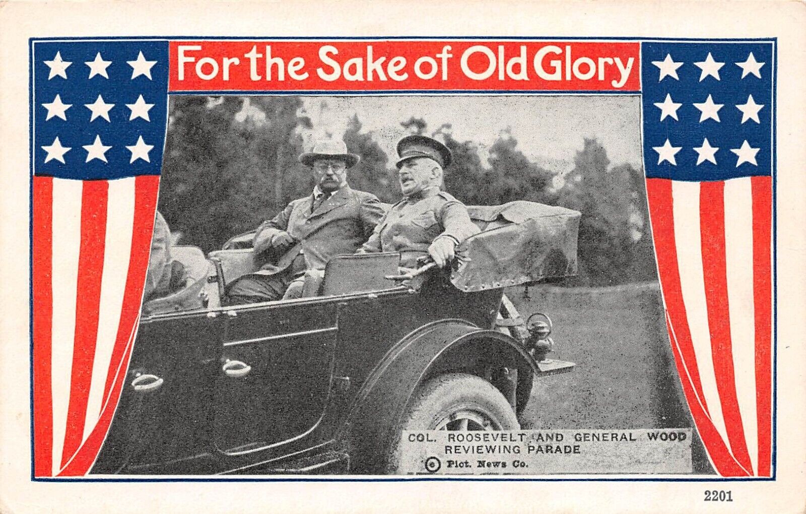WWI Military For The Sake of Old Glory ROOSEVELT & GEN WOOD PARADE Postcard