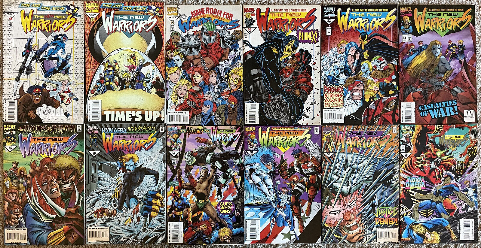 The New Warriors Lot #5 Marvel comic  series from the 1990s
