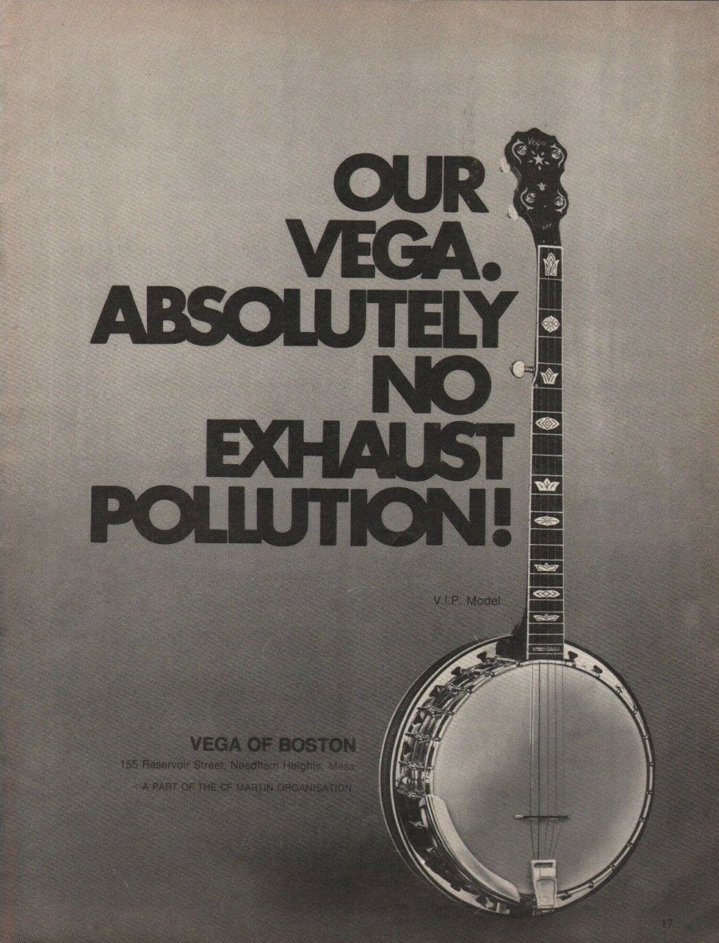 1971 Vega of Boston VIP Model Banjo - Vintage Musical Instrument Ad