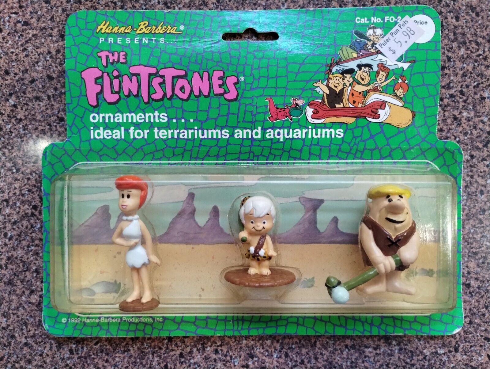 RARE Vintage Flintstones  3 Figures Vintage Hanna Barbera Set. Price Is For Set 