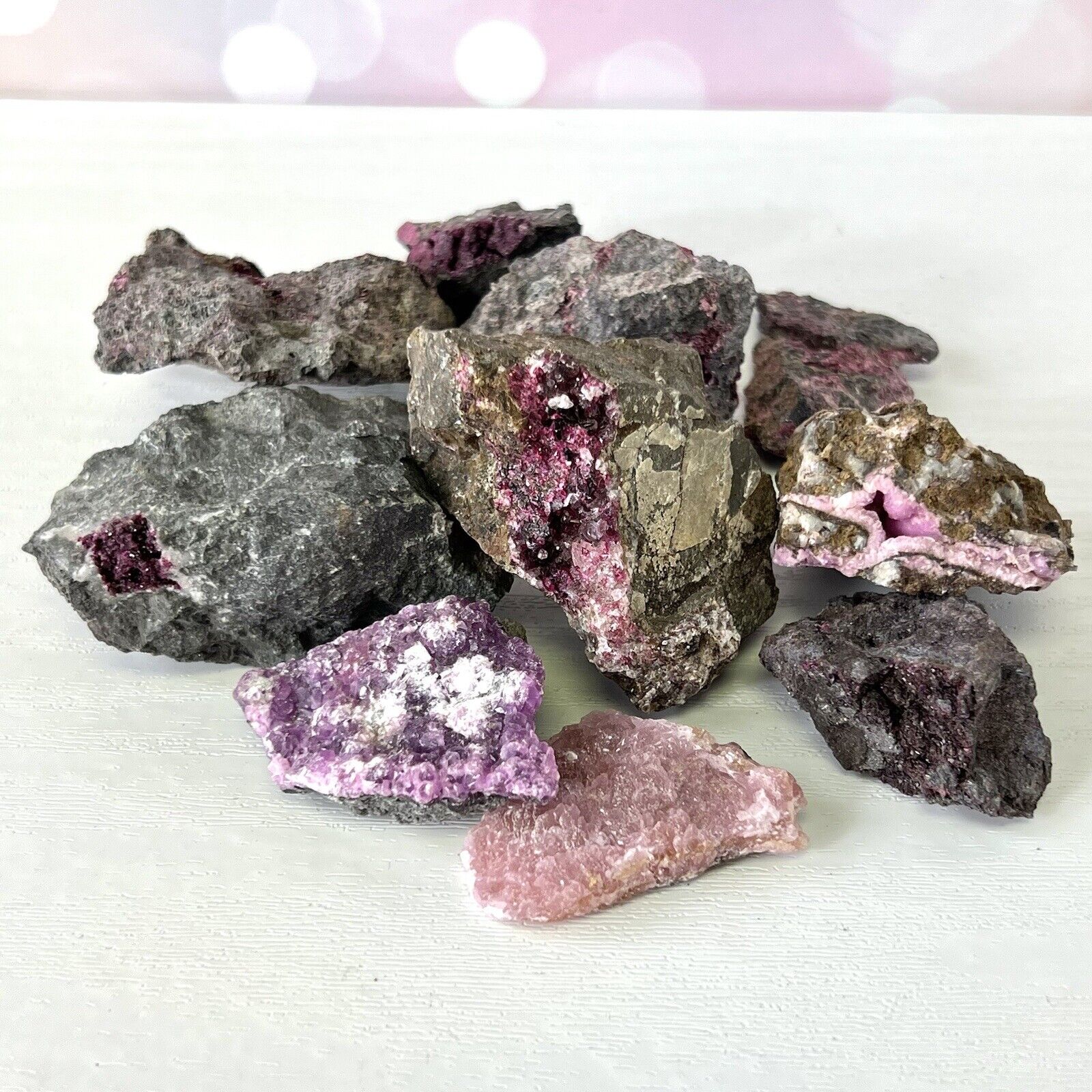 Cobaltoan Calcite Lot, Cobalto Mineral Specimen Bulk Wholesale, 14 oz
