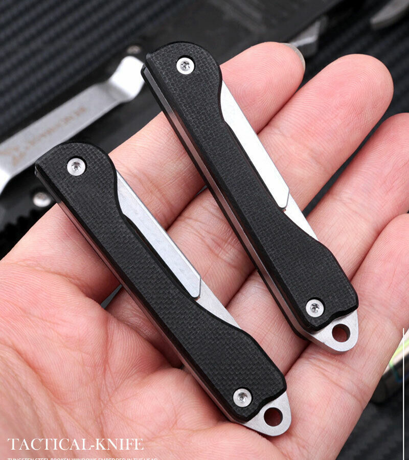 G10 Pocket Utility Folding Knife Scalpel Outdoor Travel EDC Keychain W/10 Blades