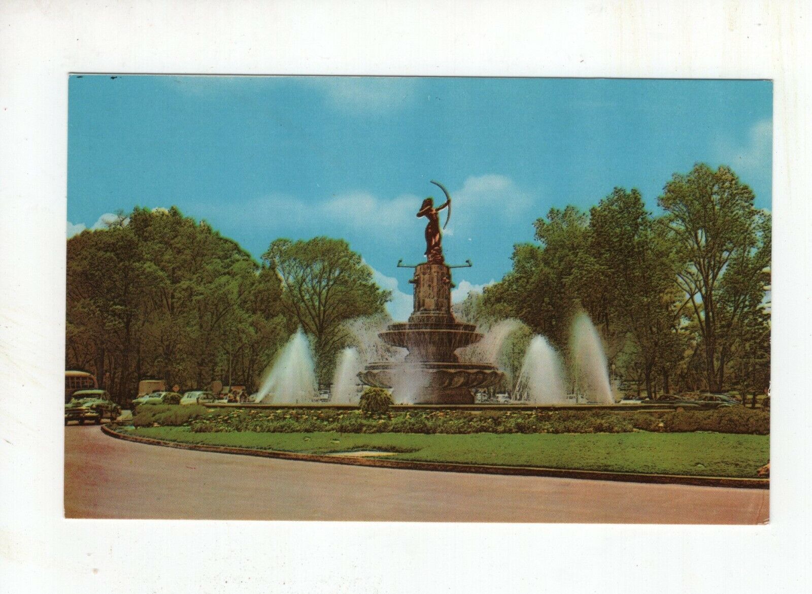 Vintage Post Card - Diana Cazadora - Diana the Huntress Fountain - Mexico City