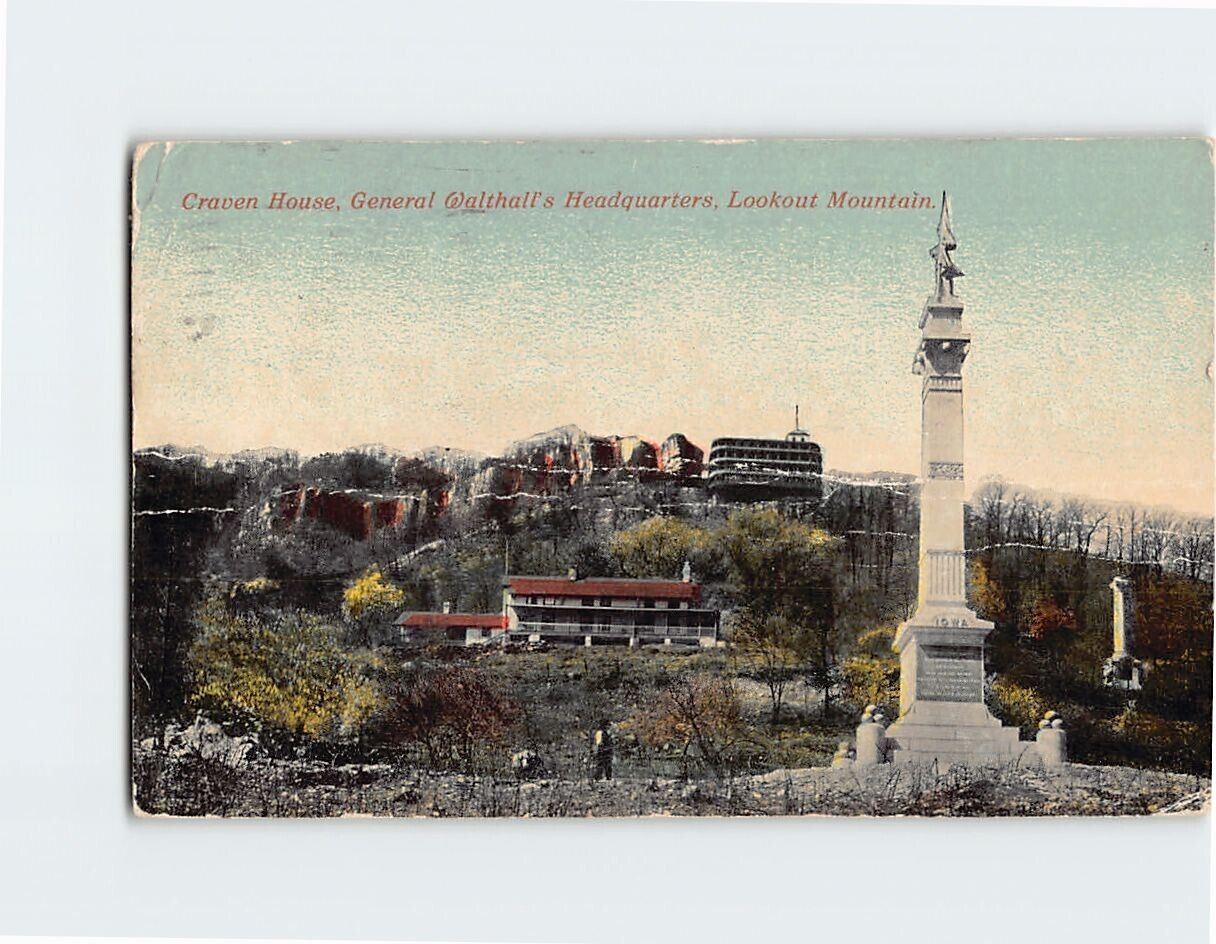 Postcard Craven House General Walthall\'s Headquarters Lookout Mountain Tennessee