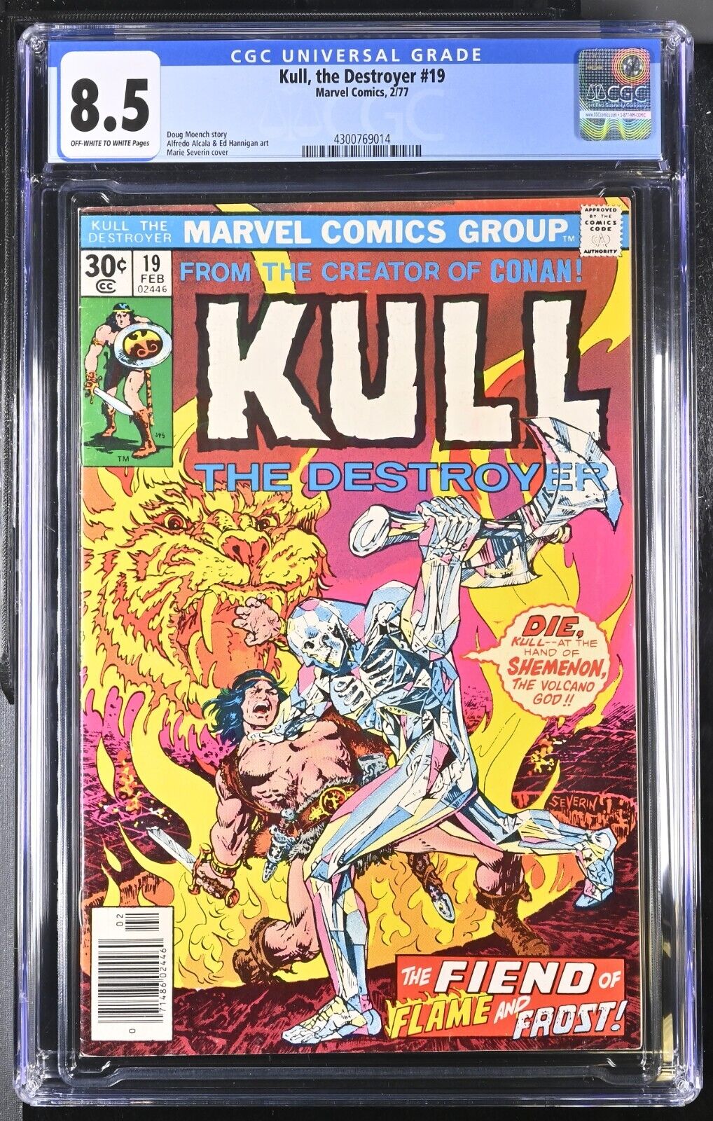 Kull the Destroyer 19 Marvel Comics 2/77 CGC 8.5 White Pages POP 17 Evel Knievel