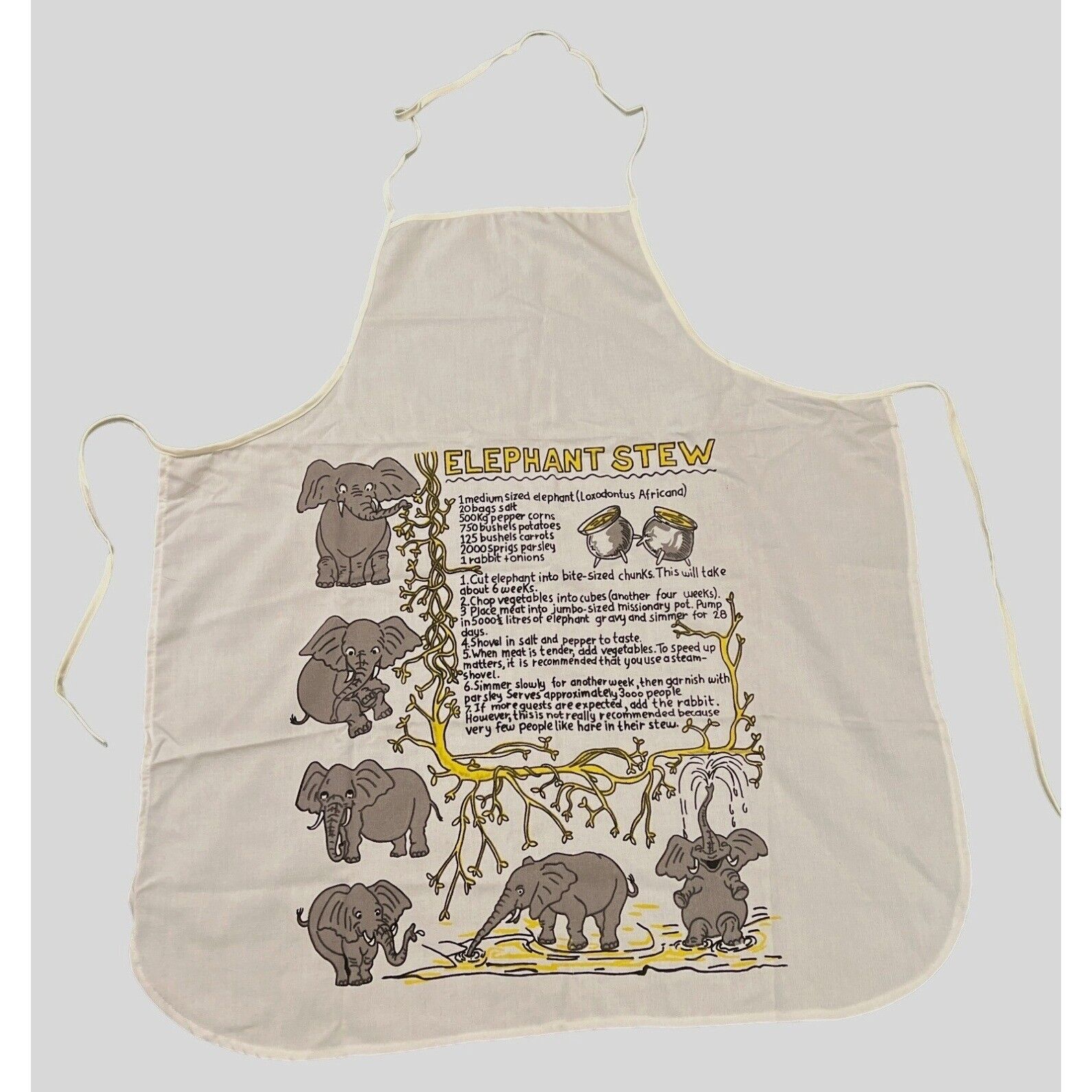Vintage Elephant Stew Recipe Apron Novelty Kitchen Gift 30\