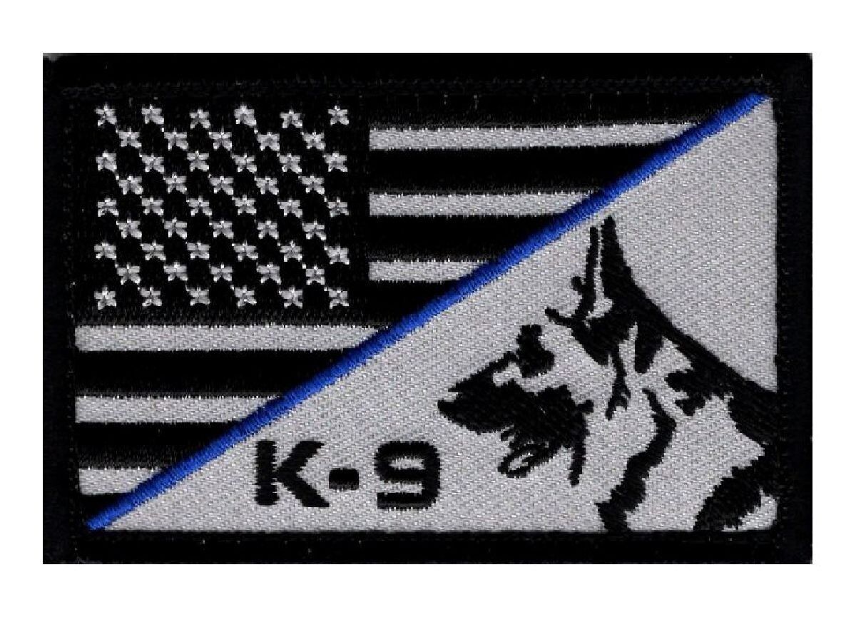 K-9 Usa American Flag Thin Blue Line Police Swat Hook Patch BY MILTACUSA