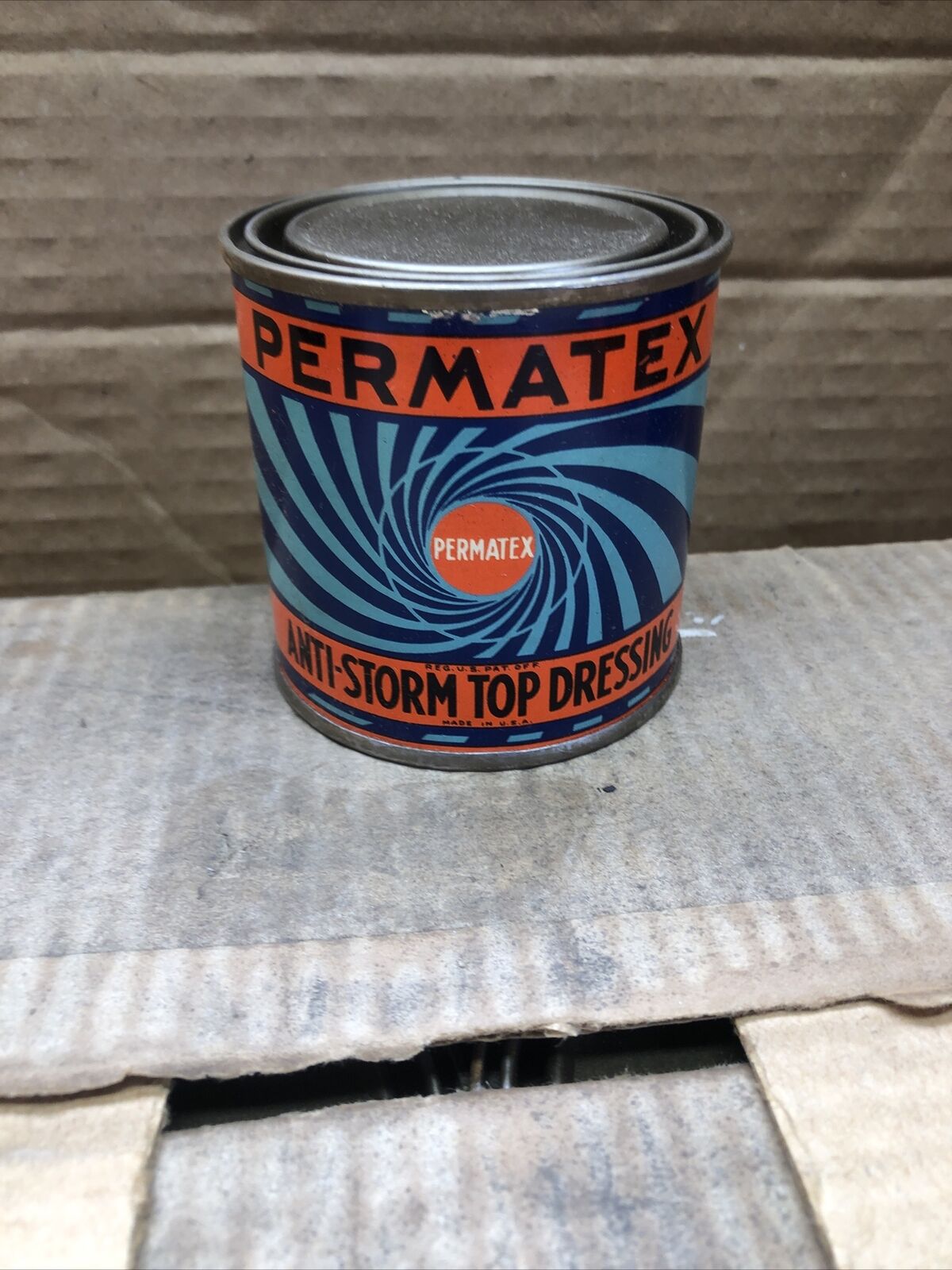 1940S Automobile Permatex Anti-Storm Top Dressing Can Nos 