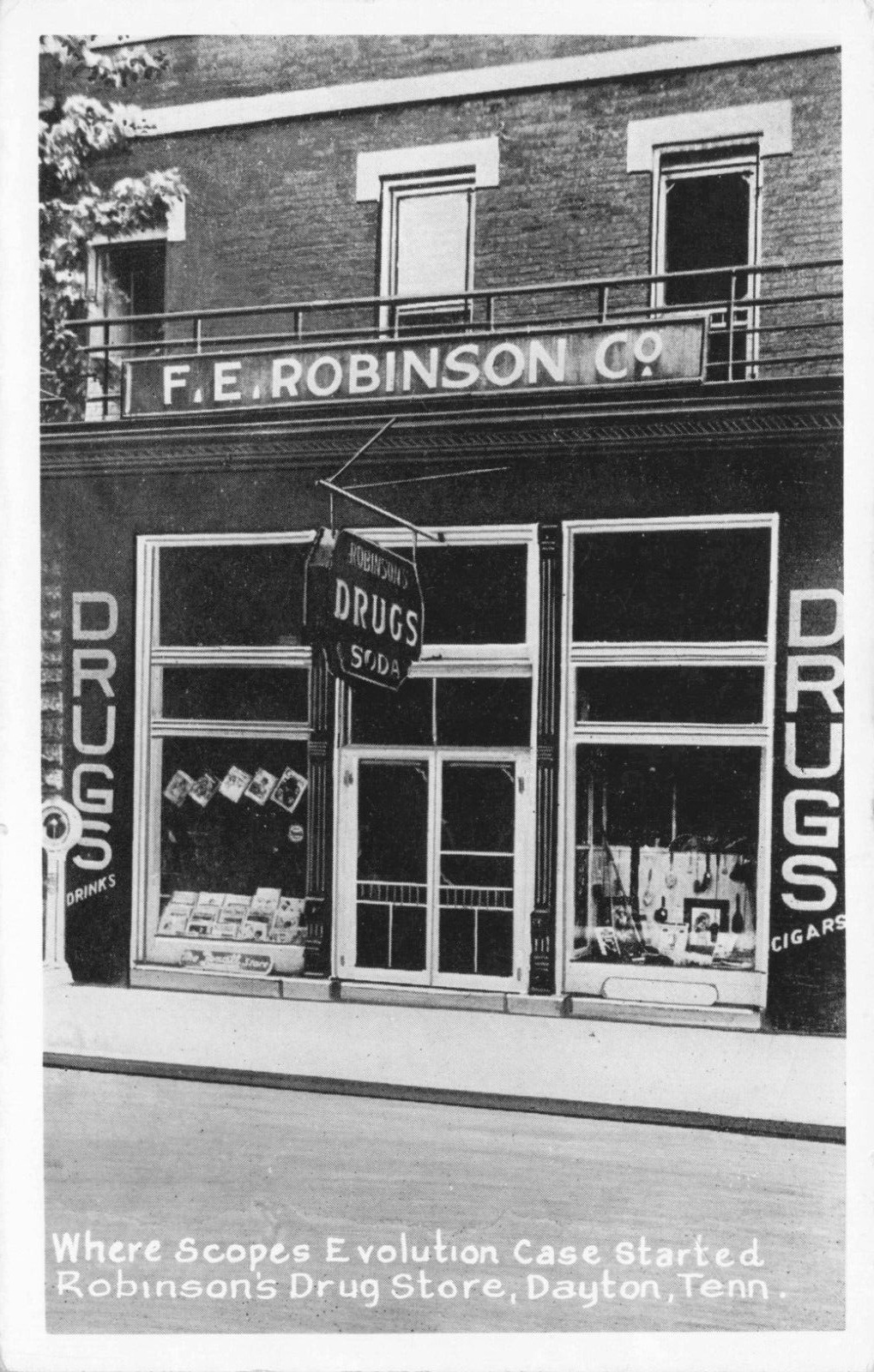 TN-Dayton, Tennessee-RPPC-Robinson's Drug Store-Scopes Evolution Case c1940's