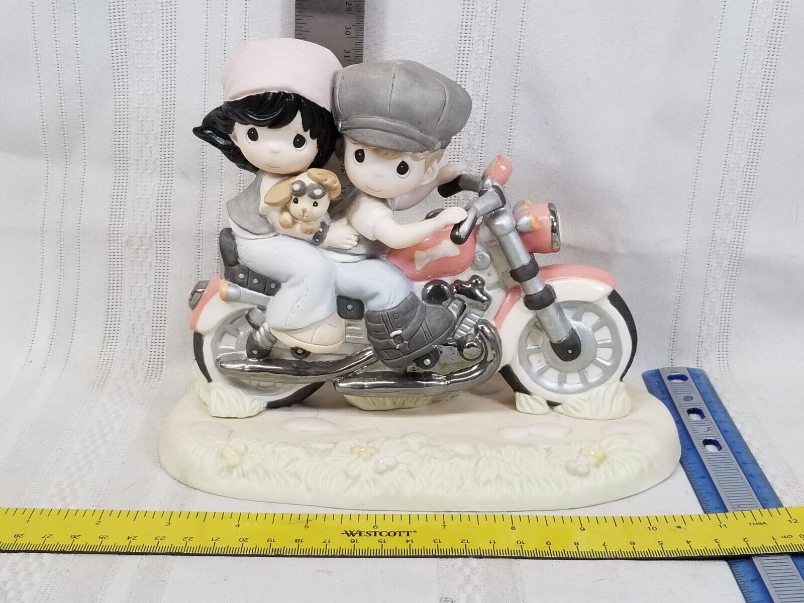 Large Precious Moments Couple on Motorcycle OUR LOVE is a journey 123025