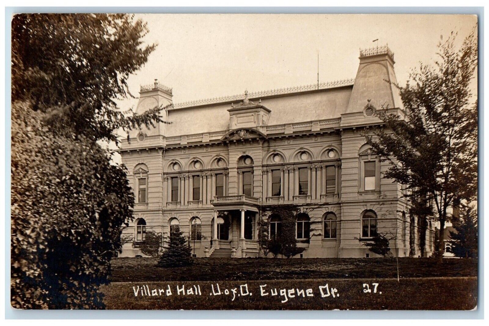 Eugene Oregon OR Postcard RPPC Photo Villard Hall Building c1910's Antique