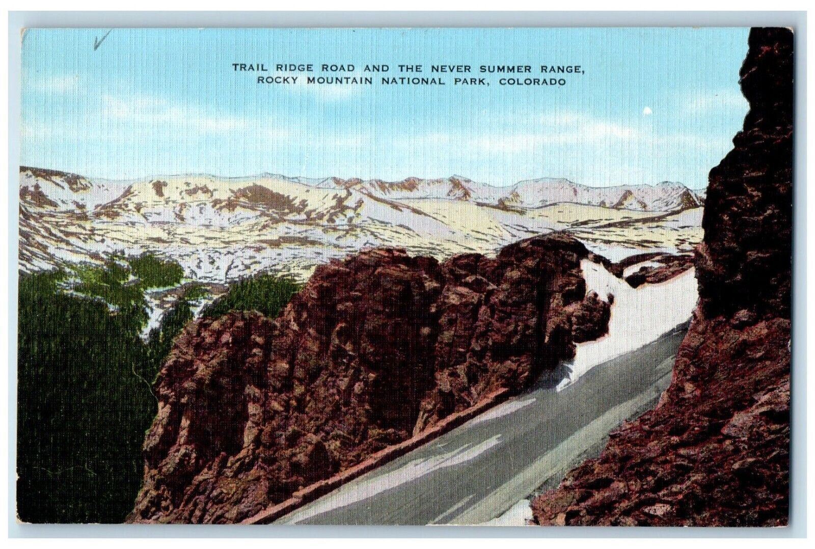 c1930's Trail Rail Road Summer Range Rocky Mountain National Park CO Postcard
