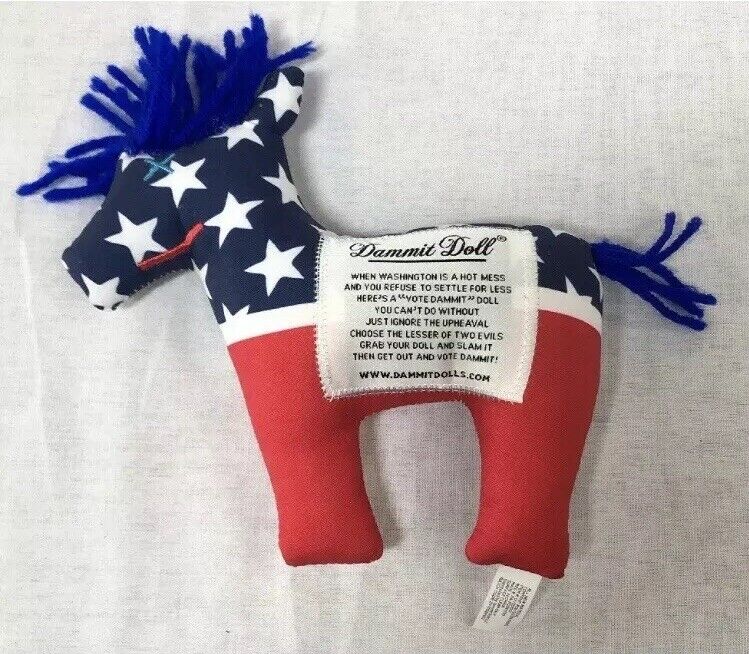 Political Vote Dammit Doll - Red, White, and Blue Donkey - 6-1/2\