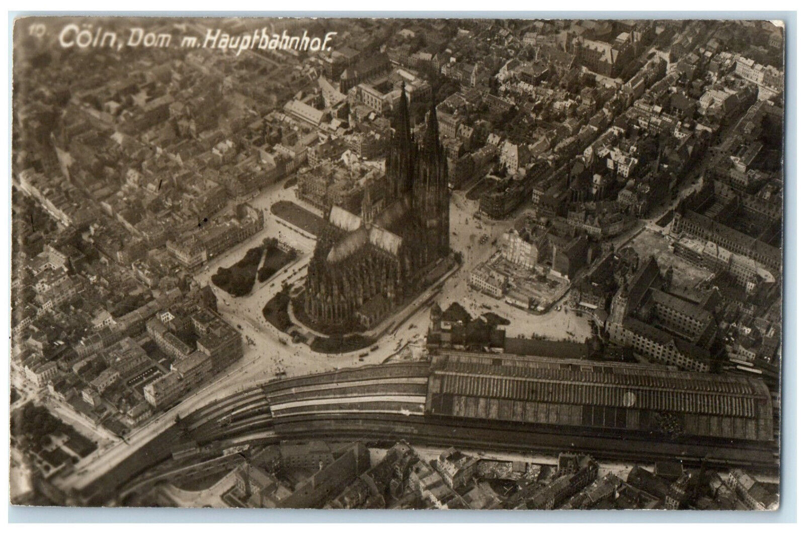 Cologne Germany RPPC Photo Postcard Cologne Cathedral Central Station c1910