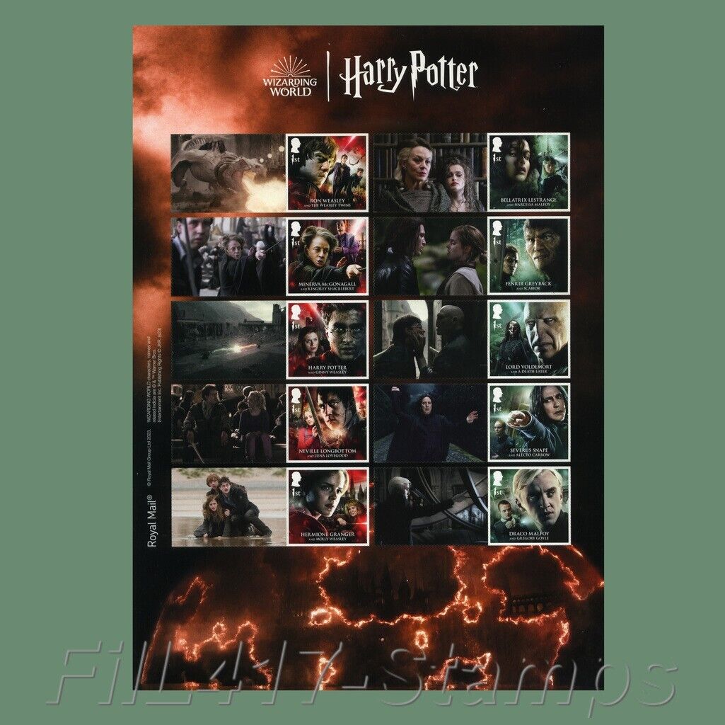 2023 Great Britain , Harry Potter™ Collectors Stamp Sheet by Royal Mail.