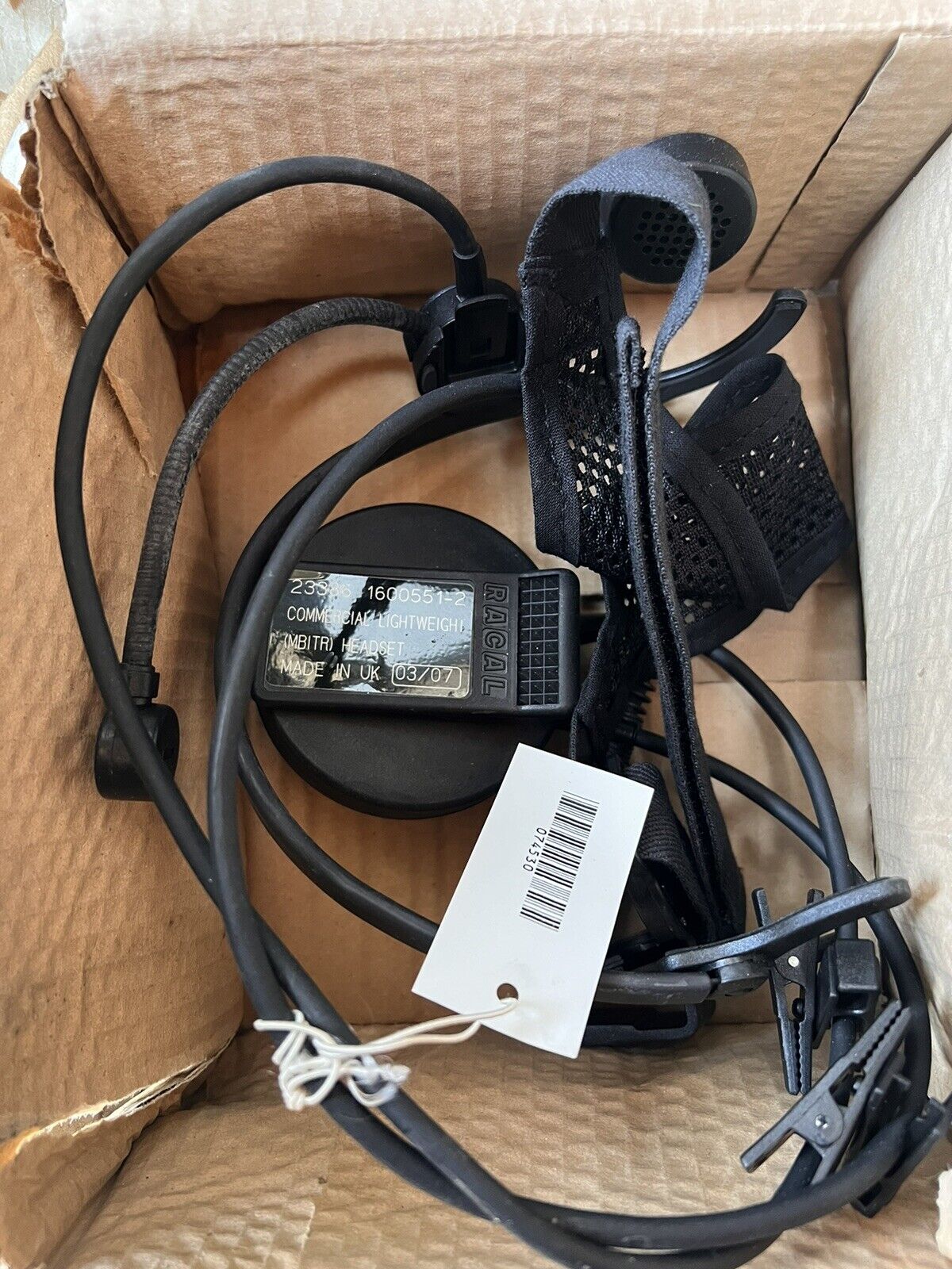 NOS THALES COMMERCIAL LIGHTWEIGHT HEADSET (MBITR) 1600551-2